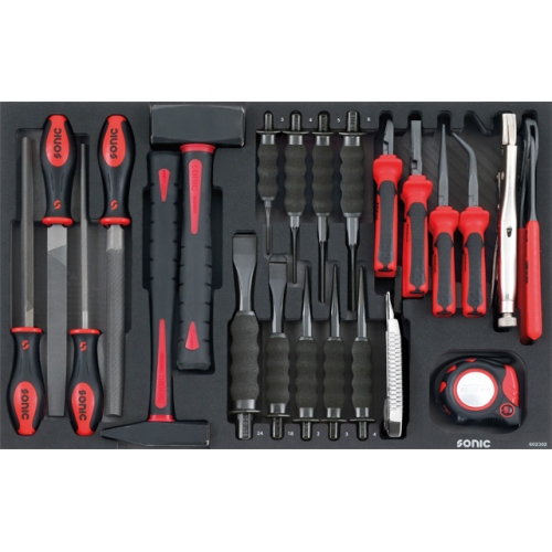 SONIC 602302 SFS chisel, hammer and pliers set, 23 pieces