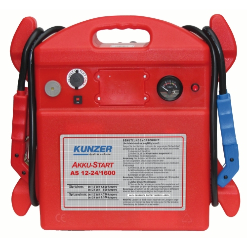 Kunzer AS 12-24/1600 AKKU-Start tragbar 12V 4740/1600A, 24V 2370/800A