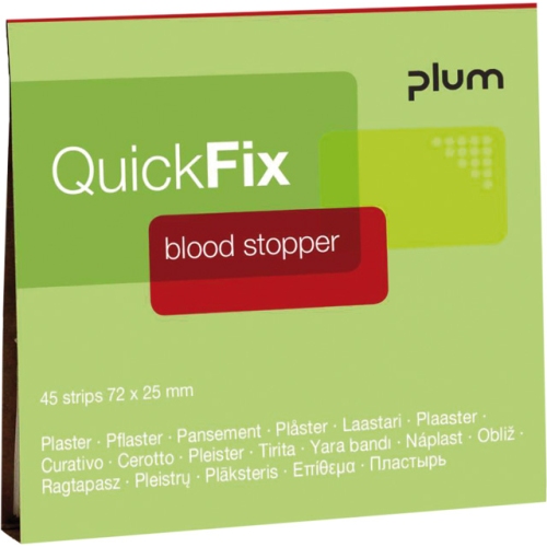 PLUM 5516 Quickfix plaster dispenser, refill packs, 45 pieces, blood stopper plaster