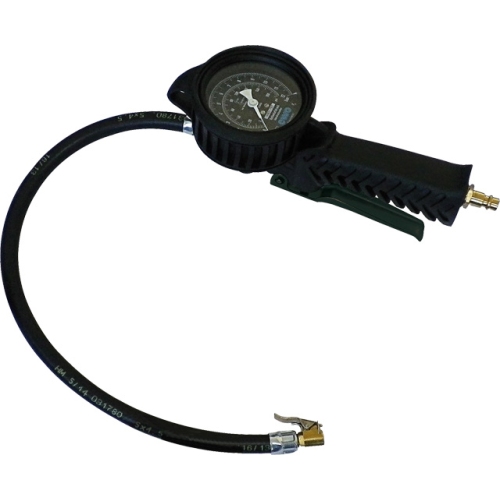 EWO 245.371 hand tire inflation meter, 0-12 bar, 1.5 mtr. Hose with momentary plug
