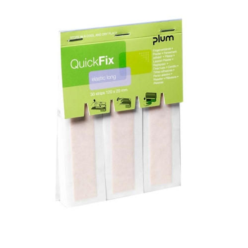 PLUM 5508 Quickfix plaster dispenser, refill packs, 30 pieces, elastic plasters