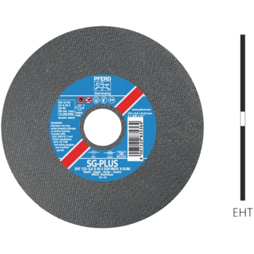 PFERD EHT115-0,8A60SSGP-INOX cutting disc, type S SGP-INOX X-SLIM