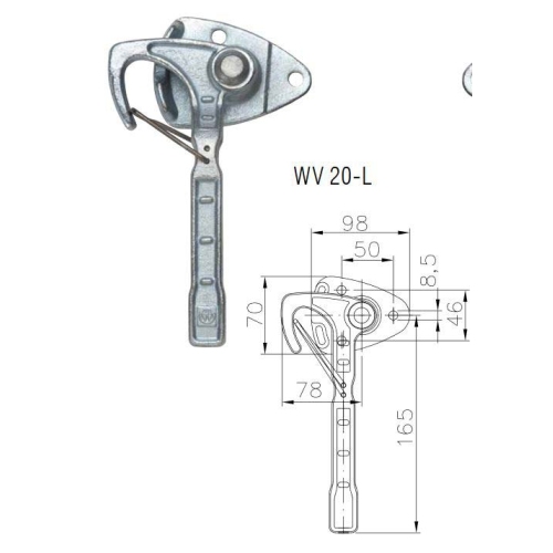 WINTERHOFF 1732015 left angle lever lock with automatic spring lock