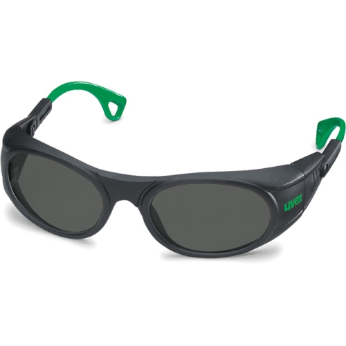 UVEX 9116.044 Schutzbrille, Scheibe PC grau, schwarz/grün, Schutz 4