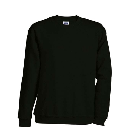 JAMES & NICHOLSON JN040 Sweatshirt, Rundhals-Pullover , schwarz, Größe XXXL