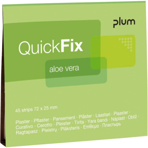PLUM 5514 Quickfix plaster dispenser, refill packs, 45 pieces, Aloe Vera plasters