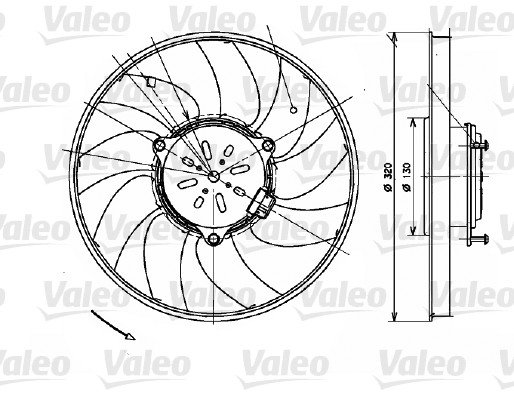 1 Fan, engine cooling VALEO 696082 MERCEDES-BENZ VW
