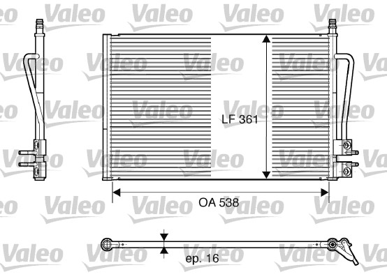 Condenser, air conditioning VALEO 817664 FORD