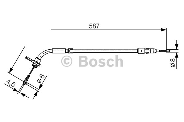 1 Cable Pull, parking brake BOSCH 1 987 477 224 MERCEDES-BENZ