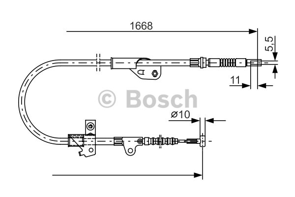 1 Cable Pull, parking brake BOSCH 1 987 477 755 NISSAN