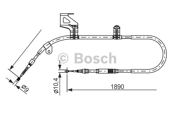 1 Cable Pull, parking brake BOSCH 1 987 477 803 VW