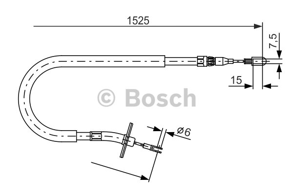 1 Cable Pull, parking brake BOSCH 1 987 477 858 MERCEDES-BENZ VW