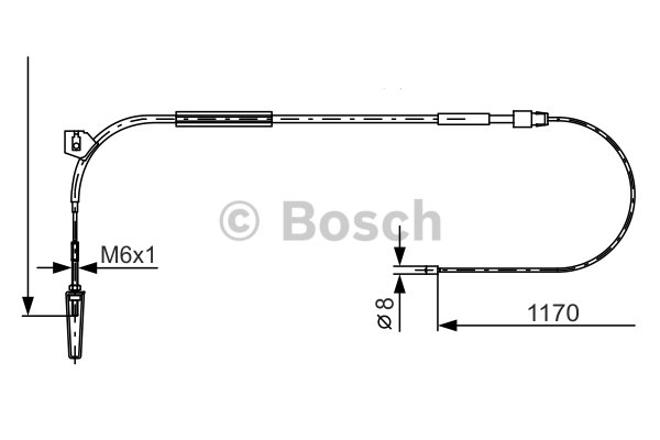 1 Cable Pull, parking brake BOSCH 1 987 477 961 MERCEDES-BENZ