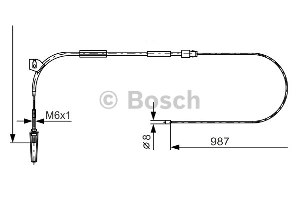 1 Cable Pull, parking brake BOSCH 1 987 477 962 MERCEDES-BENZ