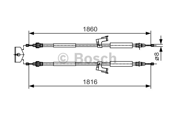 1 Cable Pull, parking brake BOSCH 1 987 482 019 VOLVO