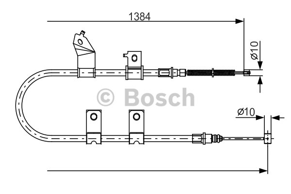 1 Cable Pull, parking brake BOSCH 1 987 482 082 CHEVROLET DAEWOO