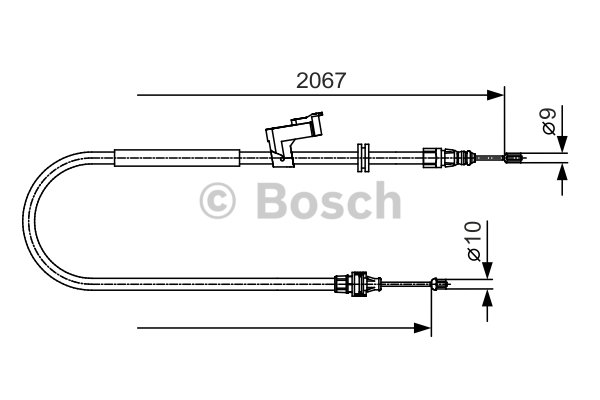 1 Cable Pull, parking brake BOSCH 1 987 482 134 FORD