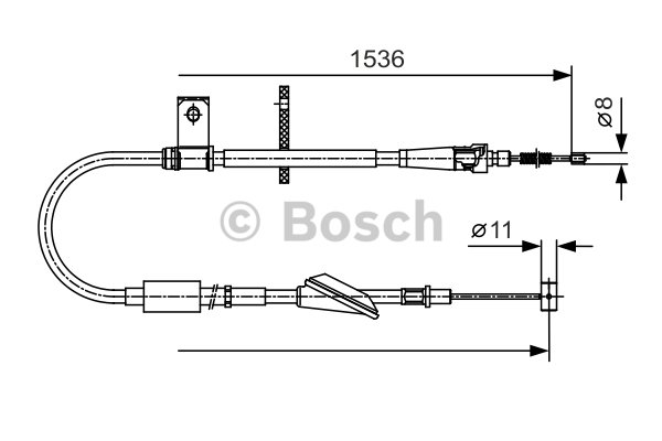 1 Cable Pull, parking brake BOSCH 1 987 482 137 OPEL VAUXHALL