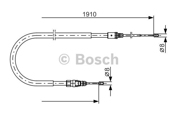 1 Cable Pull, parking brake BOSCH 1 987 482 323 PEUGEOT