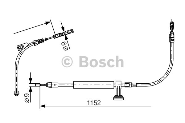 1 Cable Pull, parking brake BOSCH 1 987 482 332 MERCEDES-BENZ