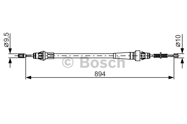 1 Cable Pull, parking brake BOSCH 1 987 482 365 JEEP