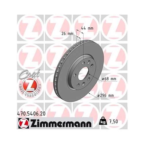 2 Brake Disc ZIMMERMANN 470.5406.20 COAT Z MERCEDES-BENZ NISSAN RENAULT ALPINE