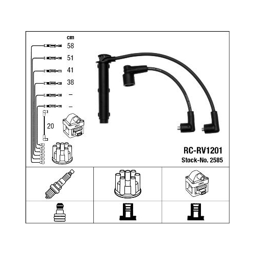 1 Ignition Cable Kit NGK 2585