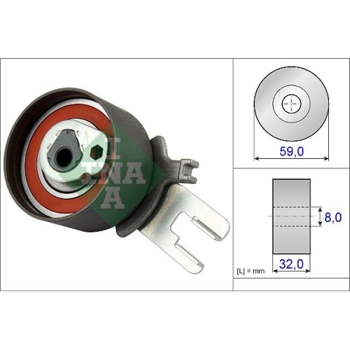1 Tensioner Pulley, timing belt INA 531 0859 10 VOLVO