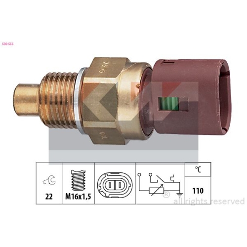 1 Sensor, coolant temperature KW 530 555 Made in Italy - OE Equivalent OPEL
