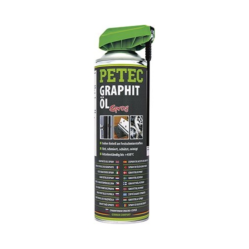 Grafitspray PETEC 72250 Graphitöl Spray, UNIVERSAL-ÖL 500ml
