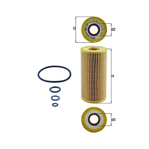 1 Oil Filter MAHLE OX 383D MERCEDES-BENZ MAYBACH