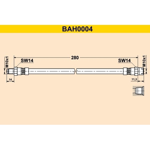 Bremsschlauch BARUM BAH0004 ALFA ROMEO FIAT MERCEDES-BENZ
