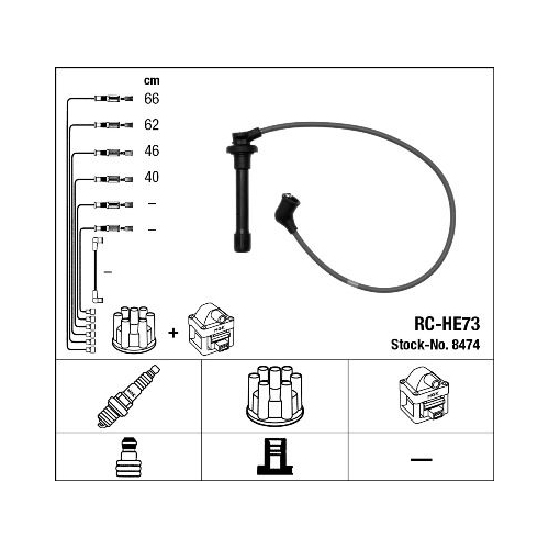 1 Ignition Cable Kit NGK 8474 HONDA ISUZU