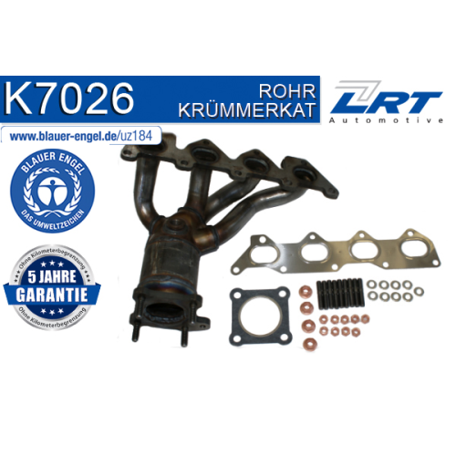 1 Manifold Catalytic Converter LRT K7026 ausgezeichnet mit "Der Blaue Engel" VW
