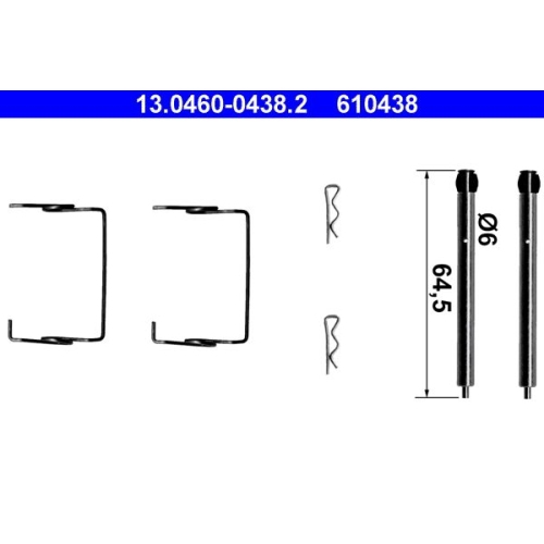 1 Accessory Kit, disc brake pad ATE 13.0460-0438.2 RENAULT