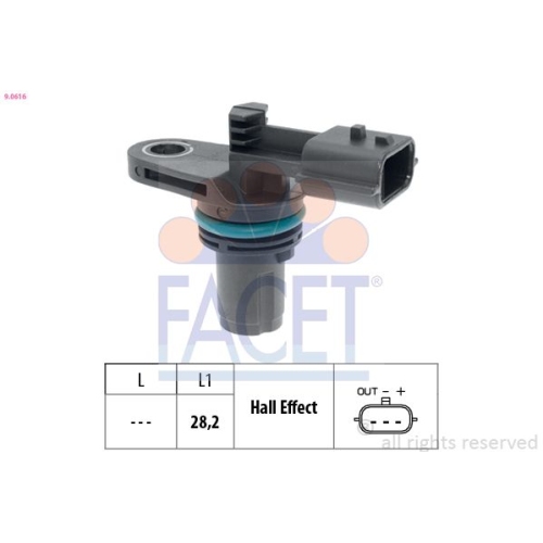 Sensor, crankshaft pulse FACET 9.0616 Made in Italy - OE Equivalent FIAT NISSAN