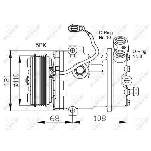 1 Compressor, air conditioning NRF 32197 OPEL VAUXHALL