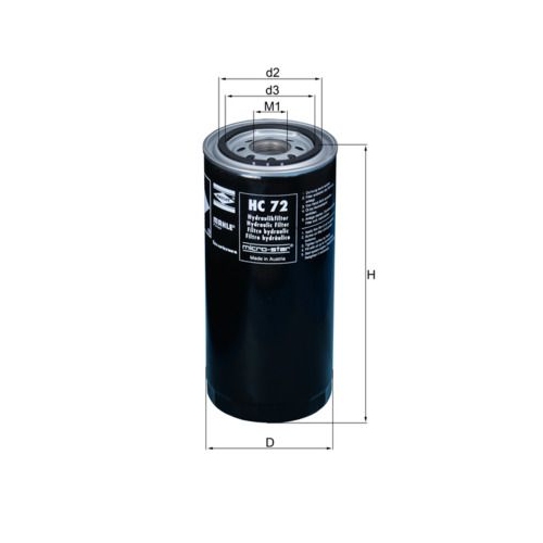 Filter, Arbeitshydraulik MAHLE HC 72 MERCEDES-BENZ