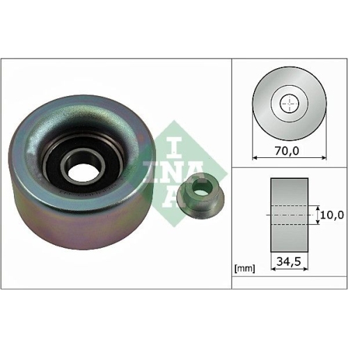 1 Deflection/Guide Pulley, V-ribbed belt INA 532 0590 10 TOYOTA LOTUS LEXUS