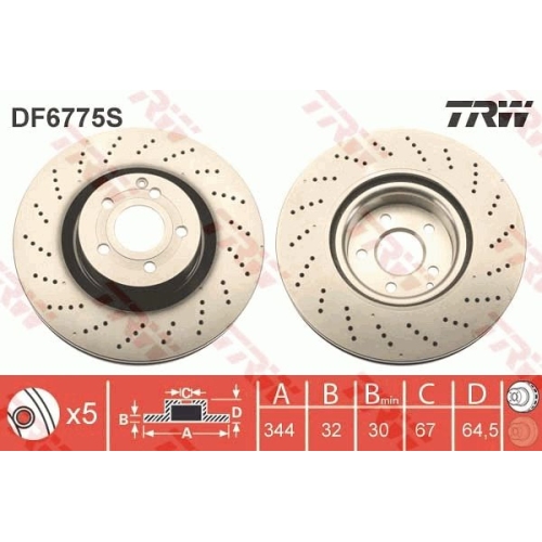 1 Brake Disc TRW DF6775S MERCEDES-BENZ