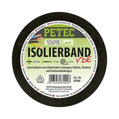 PETEC Isolierband VDE 10m x 15 mmx 0,15 mm 87000