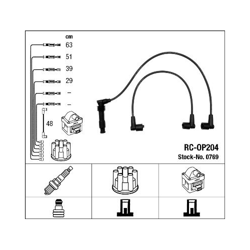 1 Ignition Cable Kit NGK 0769 OPEL