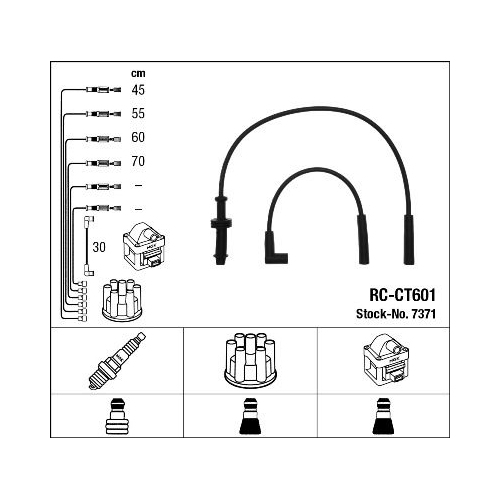 1 Ignition Cable Kit NGK 7371 CITROËN PEUGEOT