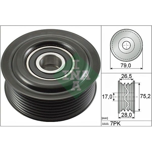 1 Deflection/Guide Pulley, V-ribbed belt INA 532 0609 10 TOYOTA LEXUS