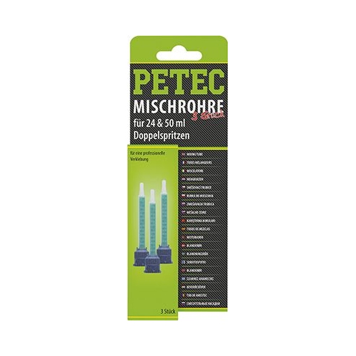 PETEC Mixing tubes 3-pack for double cartridge double syringes 98603