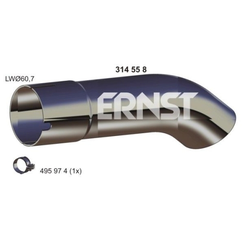 1 Exhaust Pipe ERNST 332491 FORD