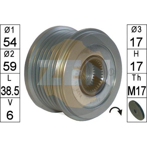 1 Alternator Freewheel Clutch ERA ZN5678 MITSUBISHI
