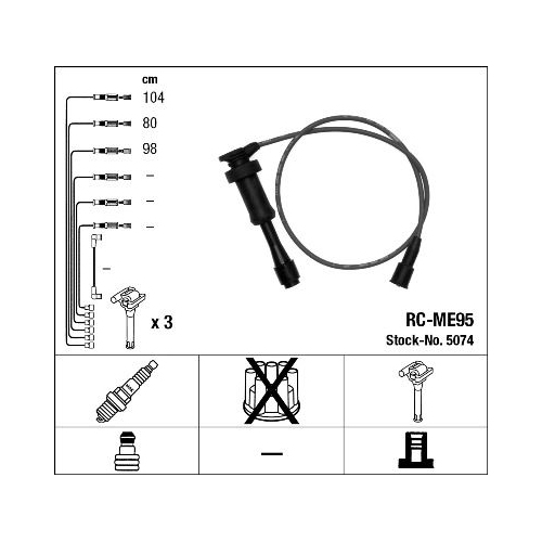 1 Ignition Cable Kit NGK 5074 MITSUBISHI