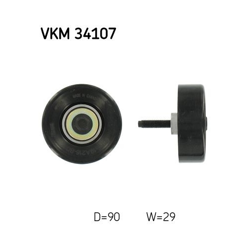 1 Deflection/Guide Pulley, V-ribbed belt SKF VKM 34107 FORD