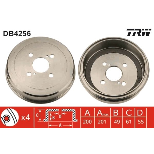 Bremstrommel TRW DB4256 TOYOTA